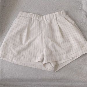 White shorts with black stripes